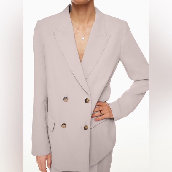 Aritzia Wilfred morado grey destiny crepette blazer sz 0 worn once - Picture 15 of 15
